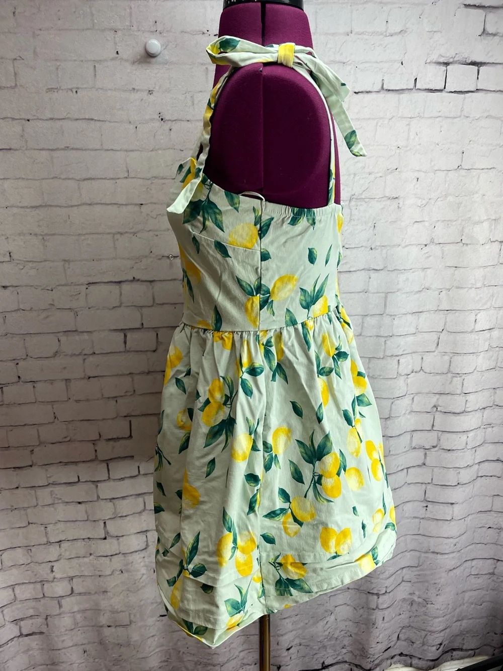 Blue rain size medium lemon print mini dress